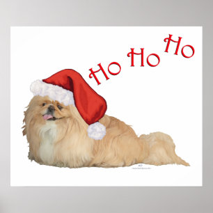Pekingese Weihnachtsmann Poster