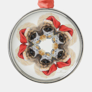 Pekingese Weihnachtsmann-Schneeflocke Silbernes Ornament