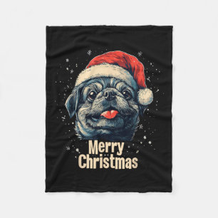 Pekingese Weihnachtsmannmütze Frohe Weihnachten We Fleecedecke