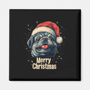 Pekingese Weihnachtsmannmütze Frohe Weihnachten We Magnet