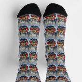 Pekingese Weihnachtsroter LKW Urlaub Socken (Oben)