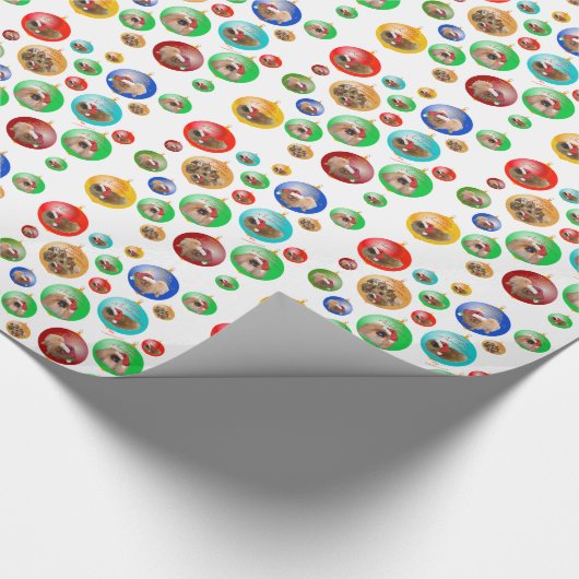 Pekingese Weihnachtsschmuck Geschenkpapier (Ecke)