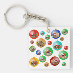 Pekingese Weihnachtsschmuck Schlüsselanhänger