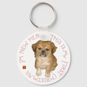Pekingese Welpe Erstes Weihnachten Schlüsselanhänger