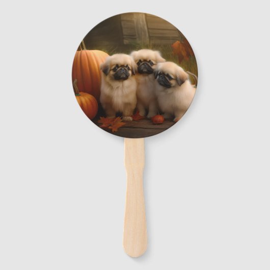 Pekingese Welpe Herbst Delight Pumpen Fächer (Rückseite)
