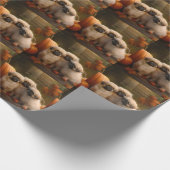 Pekingese Welpe Herbst Delight Pumpen Geschenkpapier (Ecke)
