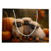 Pekingese Welpe Herbst Delight Pumpen Große Geschenktüte (Rückseite)