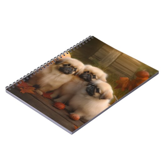 Pekingese Welpe Herbst Delight Pumpen Notizblock (Linke Seite)
