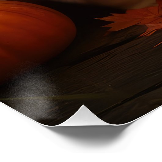 Pekingese Welpe Herbst Delight Pumpen Poster (Ecke)