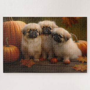 Pekingese Welpe Herbst Delight Pumpen Puzzle