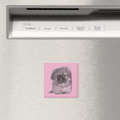 Pekingese Welpe in Pink Magnet (In Situ (Geschirrspüler))