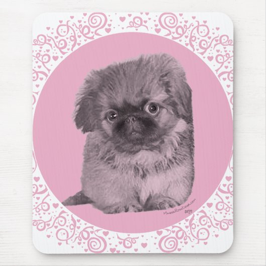 Pekingese Welpe in Pink Mousepad (Vorne)