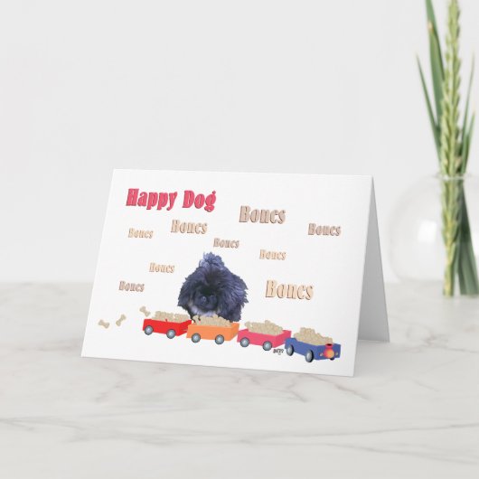 Pekingese Welpenknochenbahn Feiertagskarte (Vorderseite)