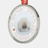 Pekingese Welppy First Christmas Silbernes Ornament (Links)