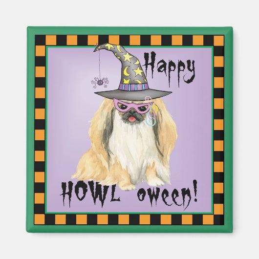 Pekingese Witch Magnet (Vorne)