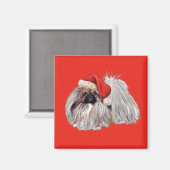 Pekingese zu Christmastime Magnet (Vorderseite/Rückseite)
