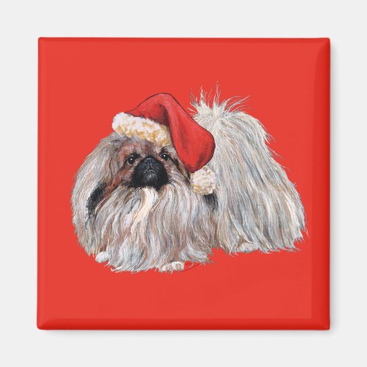 Pekingese zu Christmastime Magnet (Vorne)
