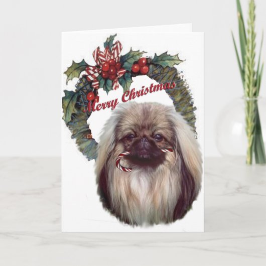 Pekingese Zuckerstange Weihnachten (Vorderseite)