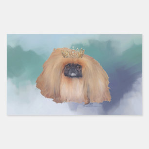Pekingeser Eisprinzessin Rechteckiger Aufkleber