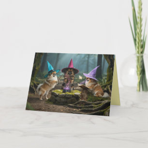 Pekingeser Hexe Halloween Karte