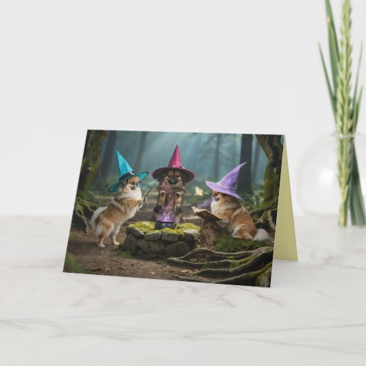 Pekingeser Hexe Halloween Karte (Vorderseite)