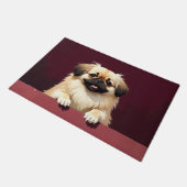 Pekingeser Hund Fußmatte Kunst (Schrägansicht)