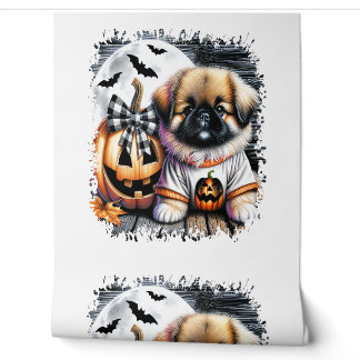 Pekingeser Hund Halloween Quadrat Tapete