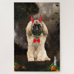 Pekingeser Hund in Halloween-Kostüm Puzzle