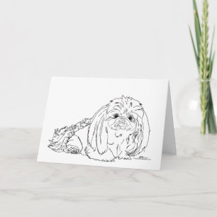 Pekingeser-Hund-Notizen Feiertagskarte