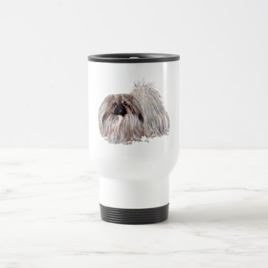 Pekingeser Hund stehend Reisebecher (Mittel)