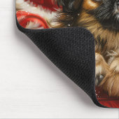 Pekingeser Hund Weihnachtsfestlich Mousepad (Ecke)