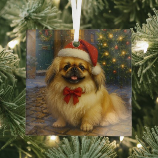 Pekingeser Urlaub Ornament Aus Glas (Insitu)
