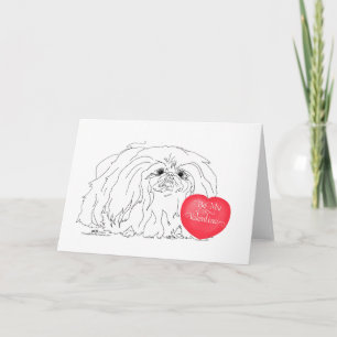 Pekingeser Valentinstag Feiertagskarte