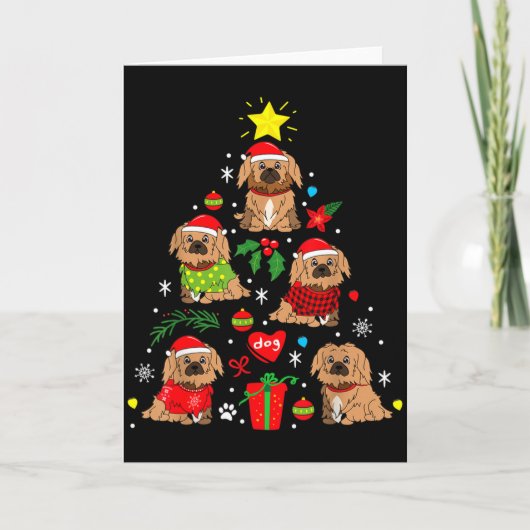 Pekingeser Weihnachtsbaumschmuck Lustiges Hundeges Karte (Vorderseite)