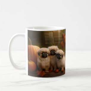 Pekingeser Welpe Autumn Delight Pumpkin Kaffeetasse