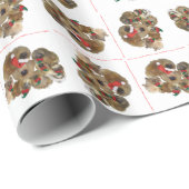 Pekingesgruppe Weihnachten Geschenkpapier (Rolleneckpunkt)