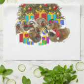 Pekingesgruppe Weihnachten Geschirrtuch (Gefaltet)