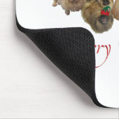 Pekingesgruppe Weihnachten Mousepad (Ecke)