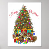 Pekingesgruppe Weihnachten Poster (Vorne)