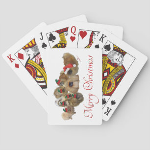 Pekingesgruppe Weihnachten Spielkarten