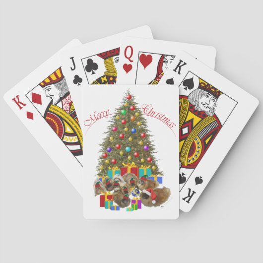 Pekingesgruppe Weihnachten Spielkarten (Rückseite)