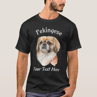 Pekingeshund, anpassbarer Text T-Shirt