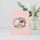 Pekingisch, rosa Hübsch Postkarte (Stehend Vorderseite)