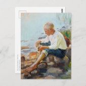 Pekka Halonen, Boy on the shore CC0741 Finnland Postkarte (Vorne/Hinten)