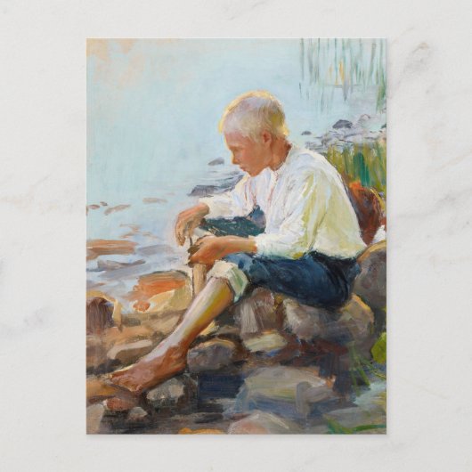 Pekka Halonen, Boy on the shore CC0741 Finnland Postkarte (Vorderseite)