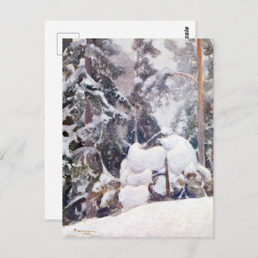 Pekka Halonen Winterlandschaft Postkarte (Vorne/Hinten)