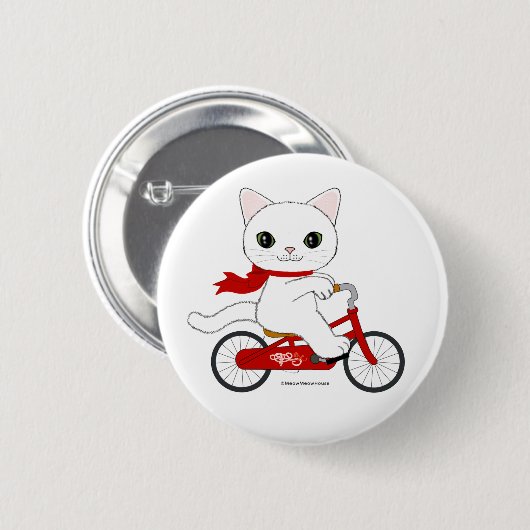 Peko die weiße Katze Button (Vorne & Hinten)