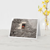 Pelargonie im Fenster Karte (Gelbe Blume)