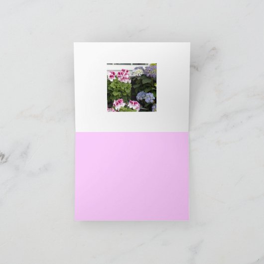 Pelargonie-Pflanzer Karte (Innenseite)