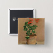 Pelargonien in einem Topf, c.1905 (Öl auf Button (Vorne & Hinten)